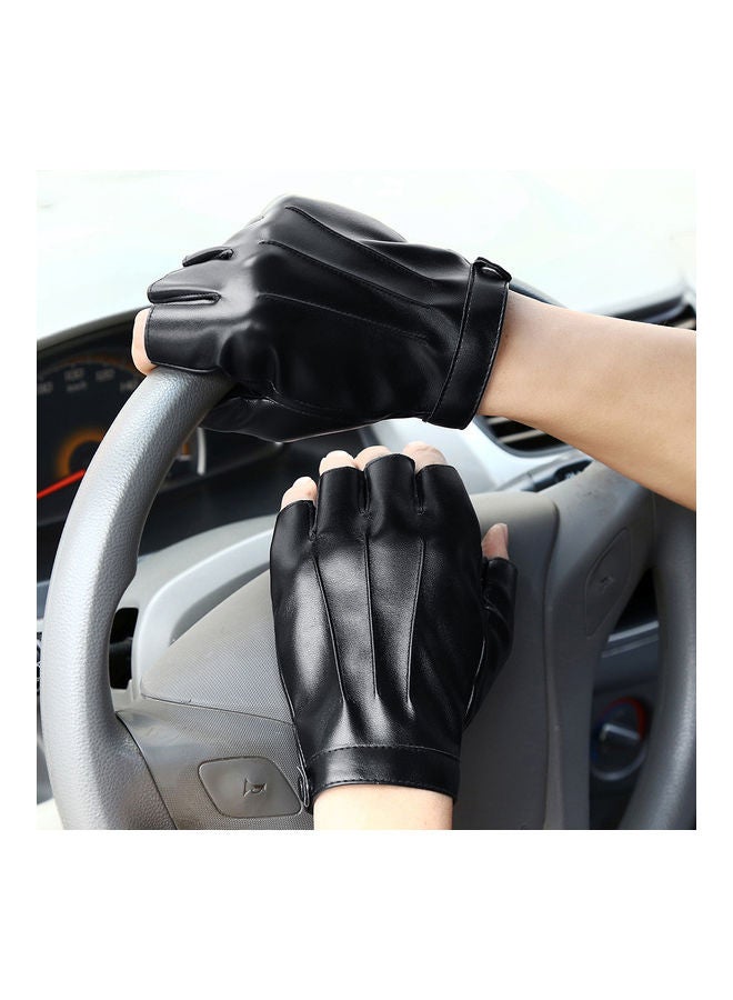 Generic Outdoor Half Finger Faux Leather Soft Breathable Driving Cycling Gloves 20x10x20cm  - Image 5