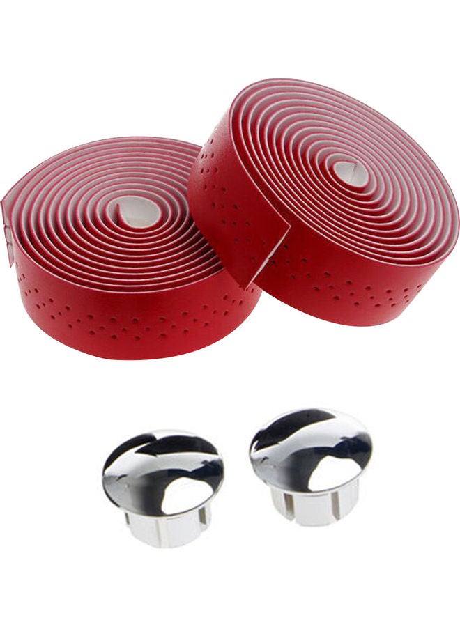 Generic Set Of 2 Bike Handlebar Faux Leather Wrap Strip Tape And Plugs 20x10x20cm - Image 5