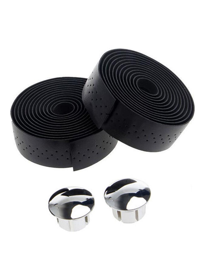 Generic Set Of 2 Bike Handlebar Faux Leather Wrap Strip Tape And Plugs 20x10x20cm - Image 5