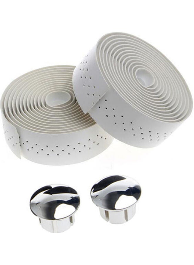 Generic Set Of 2 Bike Handlebar Faux Leather Wrap Strip Tape And Plugs 20x10x20cm - Image 1