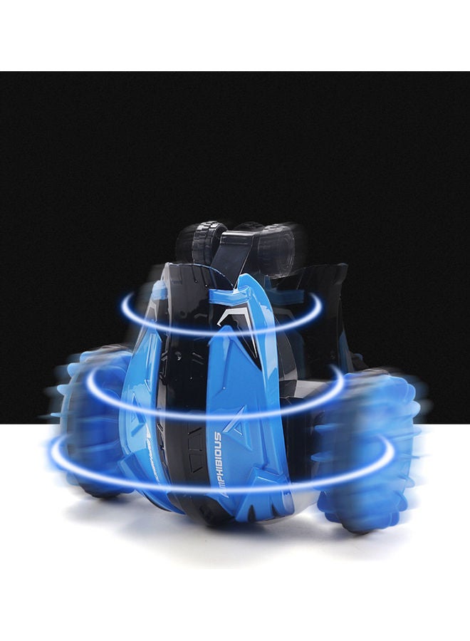 2.4G Amphibious Stunt RC  Rotating And Rolling Toy Car Blue 18 x 16 x 11cm - Image 3