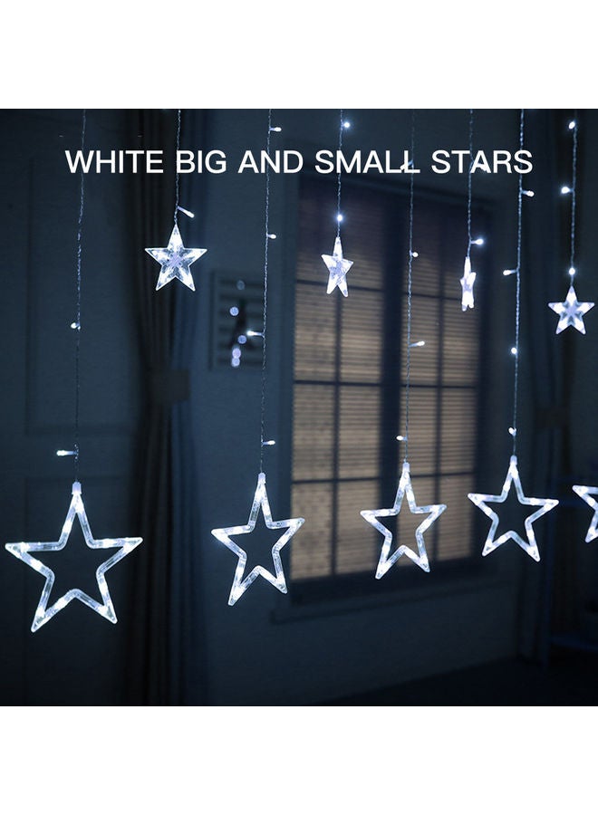 3.5M LED String Fairy Five Pointed Star Shape Curtain Lights Ramadan Gift White 350cm  - Image 1