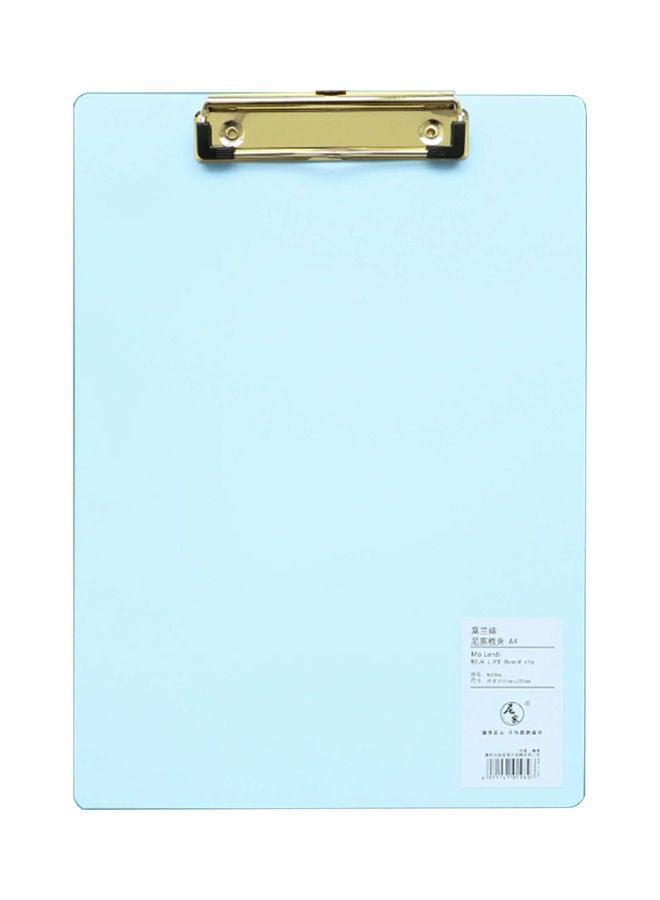 Generic A4 Plastic Clipboard Writing Pad Profile Clip With Hanging Hole Blue  - Image 1
