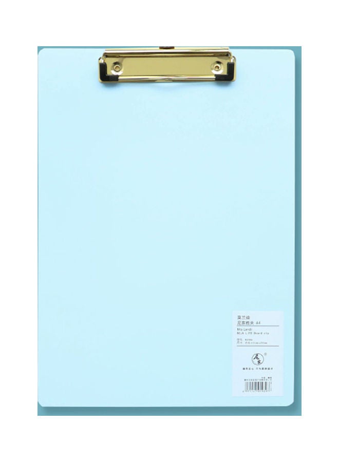 Generic A4 Plastic Clipboard Writing Pad Profile Clip With Hanging Hole Blue  - Image 3