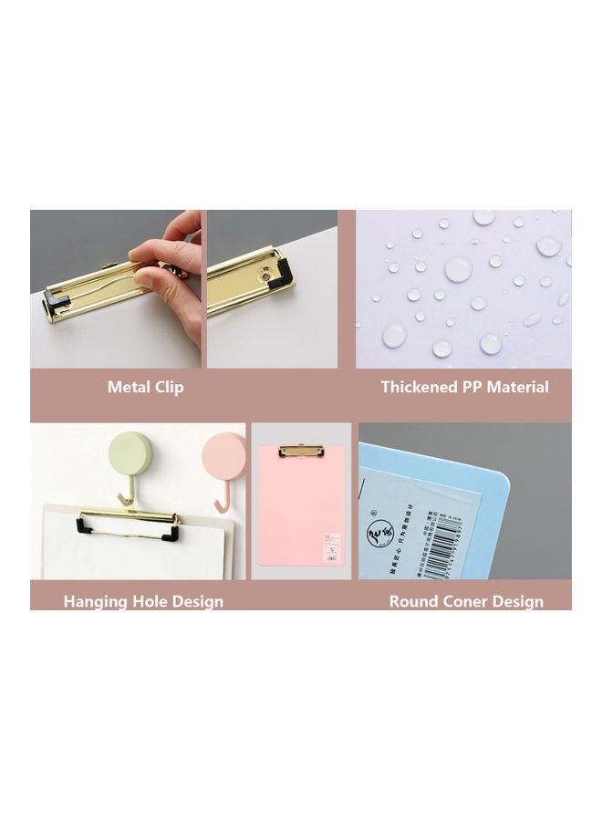 Generic A4 Plastic Clipboard Writing Pad Profile Clip With Hanging Hole Orange - Image 3