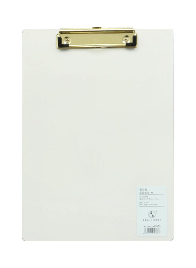 Generic A4 Plastic Clipboard Writing Pad Profile Clip With Hanging Hole Grey  - Image 1