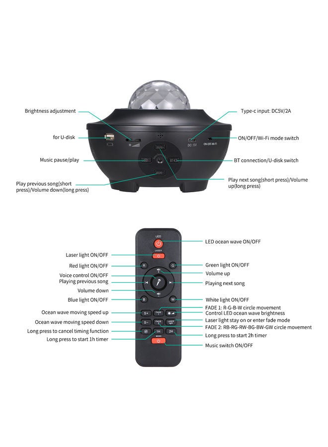 Tomshine - Starry Projector Light Wi-fi Connection black 16.6 x 13 x 16.6cm - Image 1
