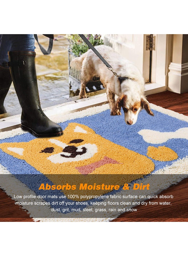 Cartoon Pattern Waterproof Indoor-Outdoor Doormat 18 x 26 inch Blue 35.00 x 5.00 x 21.00cm - Image 3