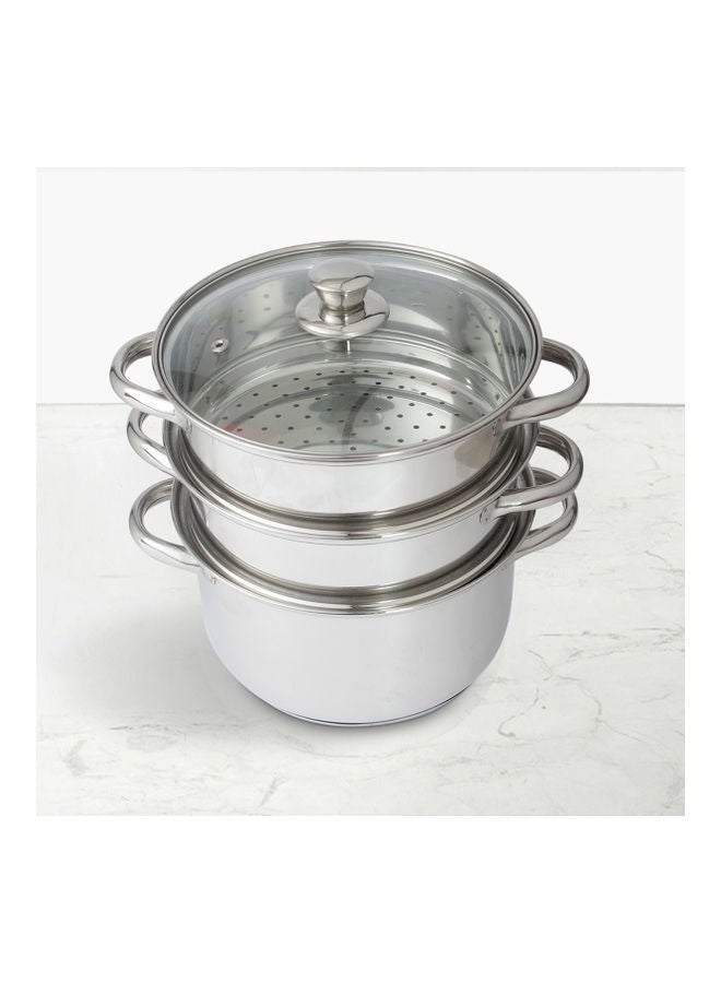 Home Box - Stilo 3-Tier Steamer Silver 24cm - Image 1