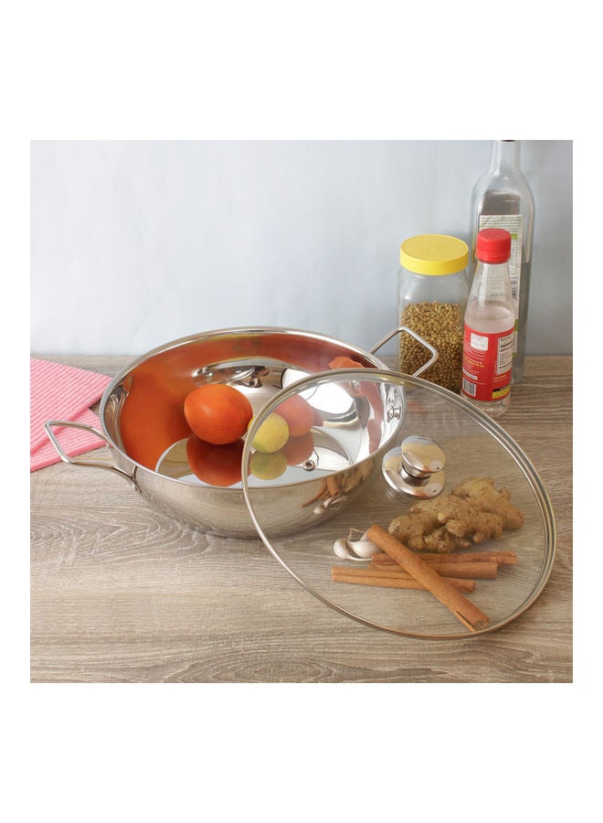 Home Box - Stilo Induction Wok With Glass Lid Silver 26cm - Image 1