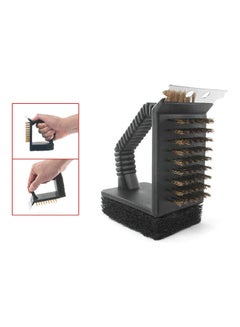 Generic 3 In 1 BBQ Grill Scraper Wire Brush Dirt Remover Scourer Kitchen Cleaning Tool black 20 x 10 x 20cm  - Image 1