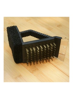 Generic 3 In 1 BBQ Grill Scraper Wire Brush Dirt Remover Scourer Kitchen Cleaning Tool black 20 x 10 x 20cm  - Image 2