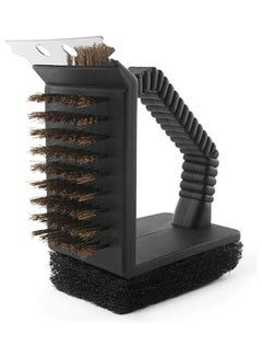 Generic 3 In 1 BBQ Grill Scraper Wire Brush Dirt Remover Scourer Kitchen Cleaning Tool black 20 x 10 x 20cm  - Image 3