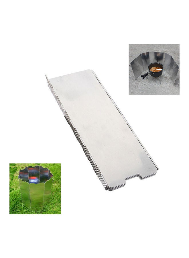 Generic 8 Plates Stove Wind Shield Screens Camping Foldable Cooker Gas Board Windshield 20 x 10 x 20cm  - Image 1