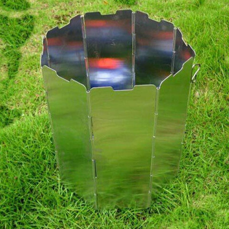 Generic 8 Plates Stove Wind Shield Screens Camping Foldable Cooker Gas Board Windshield 20 x 10 x 20cm  - Image 4