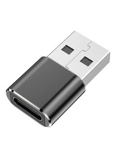 Type-C Female To USB Male Adapter For PC, Laptop And Wall Charger Grey