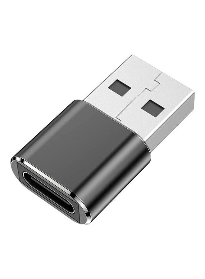 Trands - Type-C Female To USB Male Adapter For PC, Laptop And Wall Charger Grey - Image 1