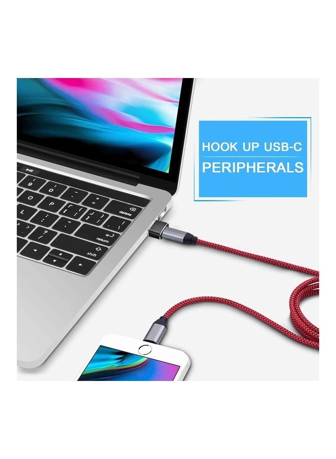 Trands - Type-C Female To USB Male Adapter For PC, Laptop And Wall Charger Grey - Image 1
