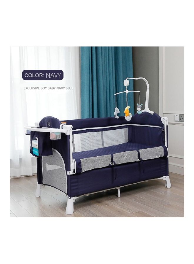 Playards Travel Bedside Crib With Comfortable Mattress Removable Wheels Diaper Changing Table Carry Bag And Musical Toys