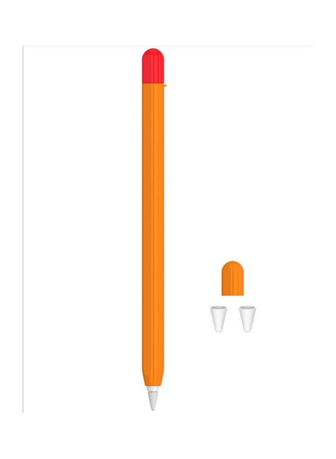 Sleeve Case Cover With Charging Cap For Apple Pencil 1st Generation Orange - Image 1