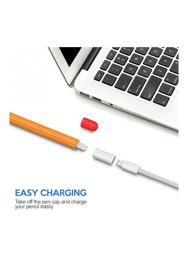 Sleeve Case Cover With Charging Cap For Apple Pencil 1st Generation Orange - Image 2