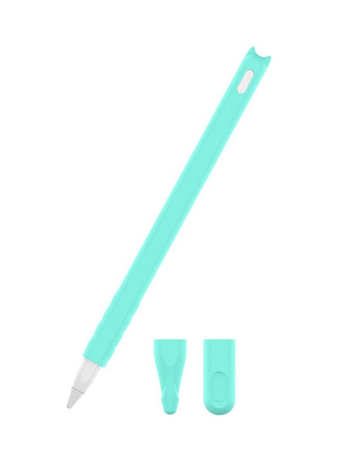 Cat Head Sleeve Case Cover For Apple Pencil 2nd Generation Green