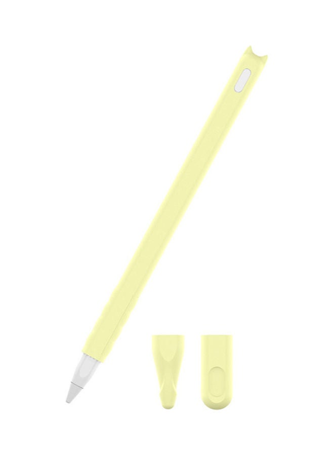 Cat Head Sleeve Case Cover For Apple Pencil 2nd Generation Yellow