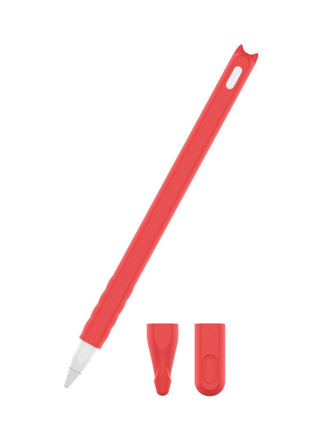 Cat Head Sleeve Case Cover For Apple Pencil 2nd Generation Red