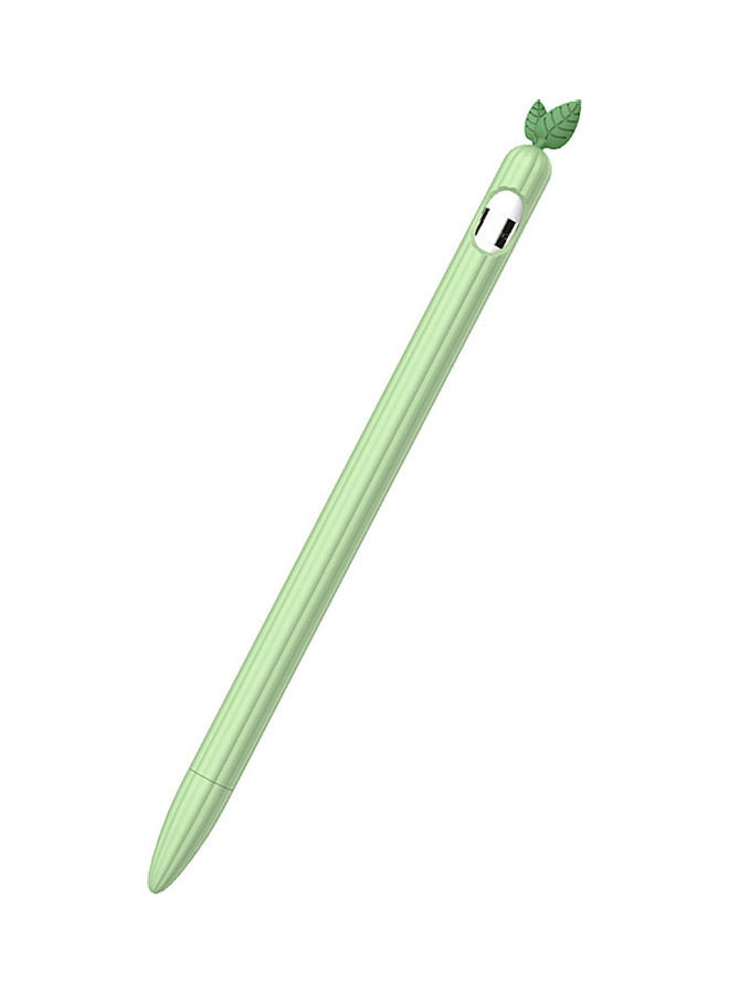 Carrot Cartoon Silicone Sleeve Case Cover With Apple Pencil 2nd  Generation Green