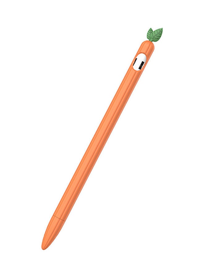 Carrot Cartoon Silicone Sleeve Case Cover With Apple Pencil 2nd  Generation Orange