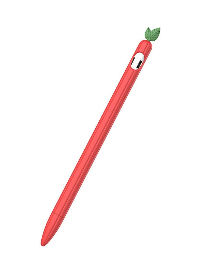 Carrot Cartoon Silicone Sleeve Case Cover With Apple Pencil 2nd  Generation Red