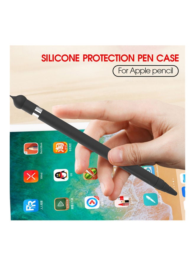 حافظة من السيليكون بتصميم رسومات كرتونية لقلم جهاز أبل من الجيل الأول أسود - Image 4