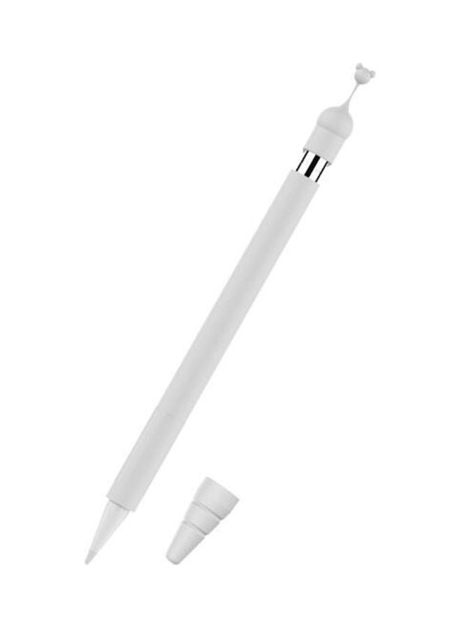 Cartoon Silicone Sleeve Case Cover With Apple Pencil 1st  Generation White - Image 1