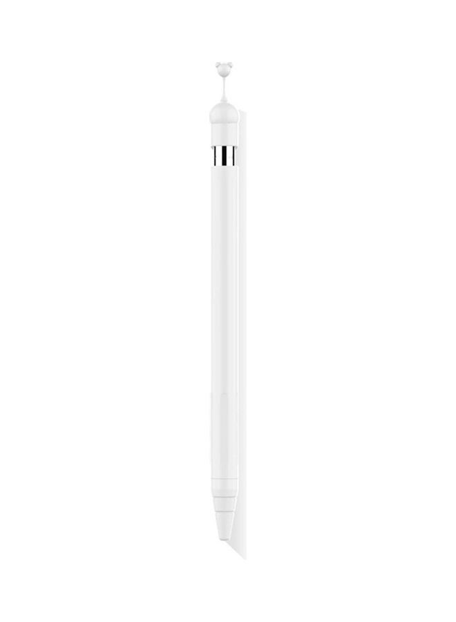 Cartoon Silicone Sleeve Case Cover With Apple Pencil 1st  Generation White - Image 2