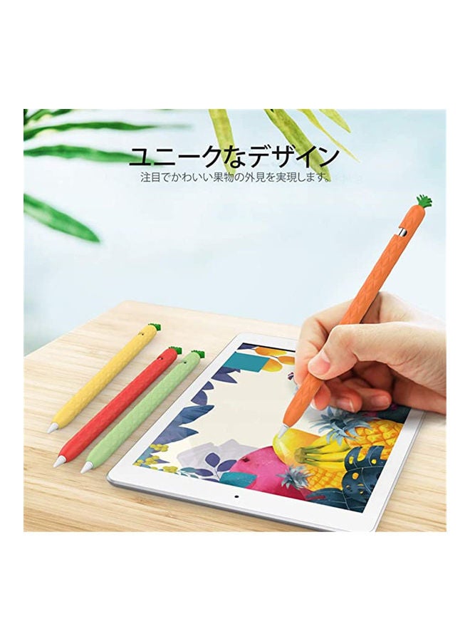 Pineapple Cartoon Silicone Sleeve Case Cover With Apple Pencil 1st  Generation Orange - Image 4