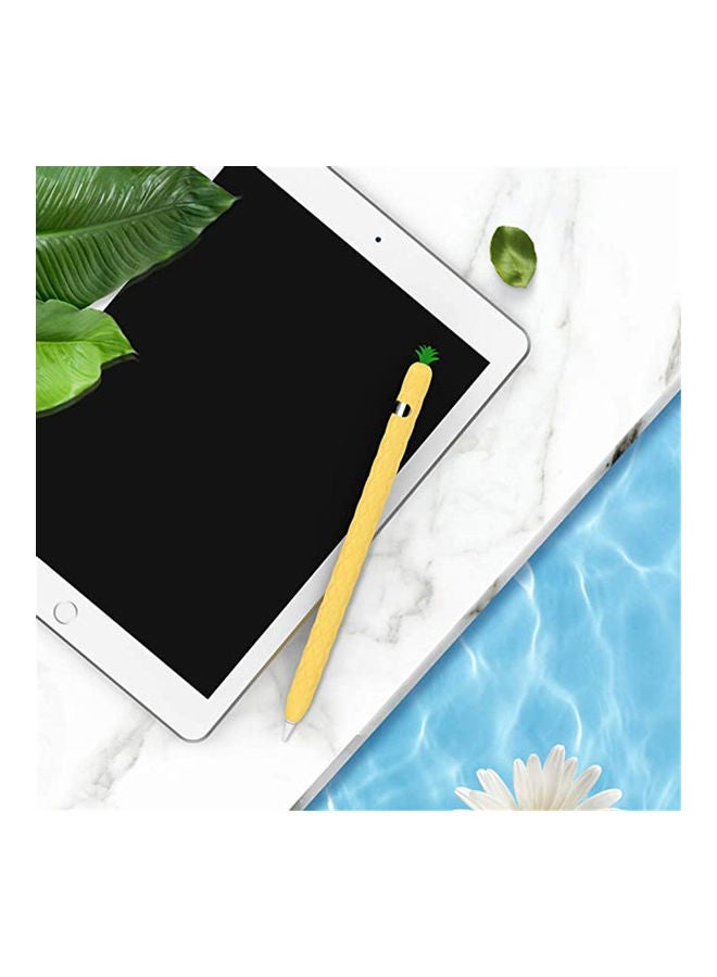 Pineapple Cartoon Silicone Sleeve Case Cover With Apple Pencil 1st  Generation Yellow - Image 5