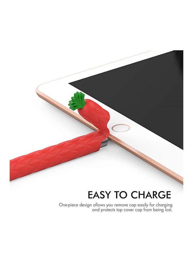 Pineapple Cartoon Silicone Sleeve Case Cover With Apple Pencil 1st  Generation Red - Image 5