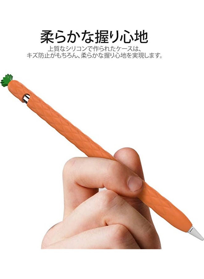 Pineapple Cartoon Silicone Sleeve Case Cover With Apple Pencil 2nd  Generation Orange - Image 2