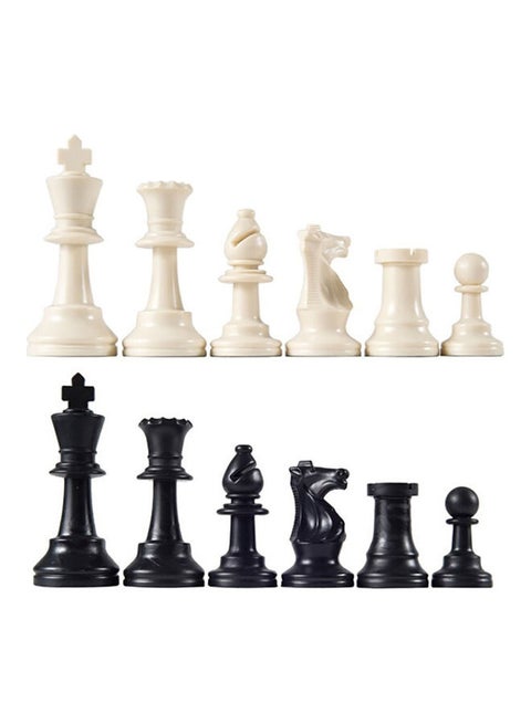32 Pcs/Set Black & White Plastic Medieval Chess Pieces Game 20 x 10 x 20cm
