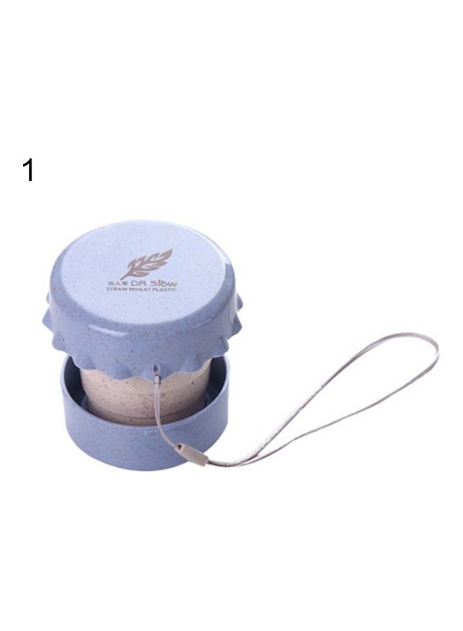 Generic 130ml Travel Portable Wheat Straw Collapsible Water Cup Drinking Mug with Lid 20 x 10 x 20cm  - Image 1