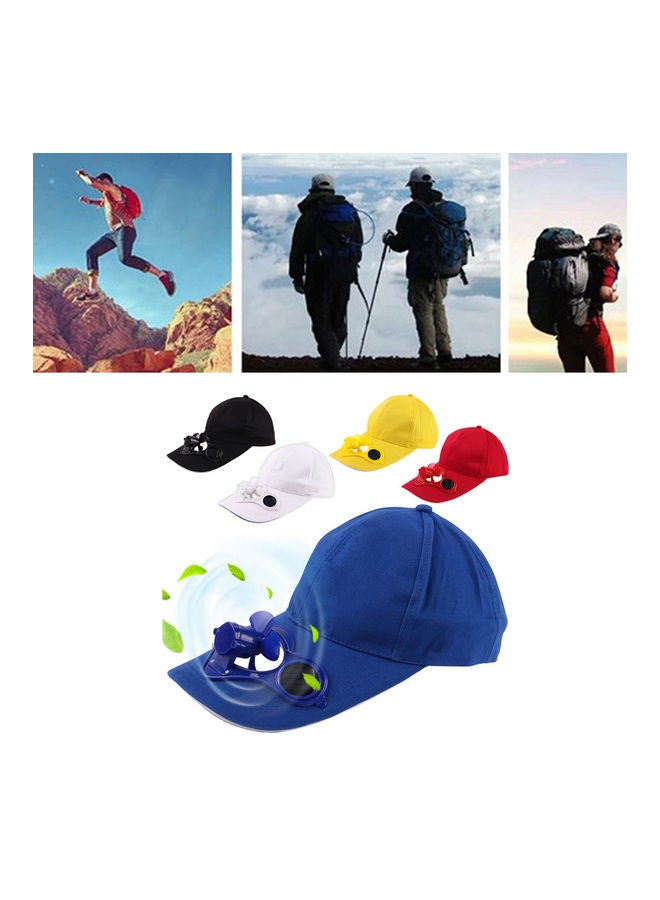 Generic Unisex Outdoor Fishing Baseball Cap with Solar Power Cool Fan Casual Beach Hat Red  - Image 2