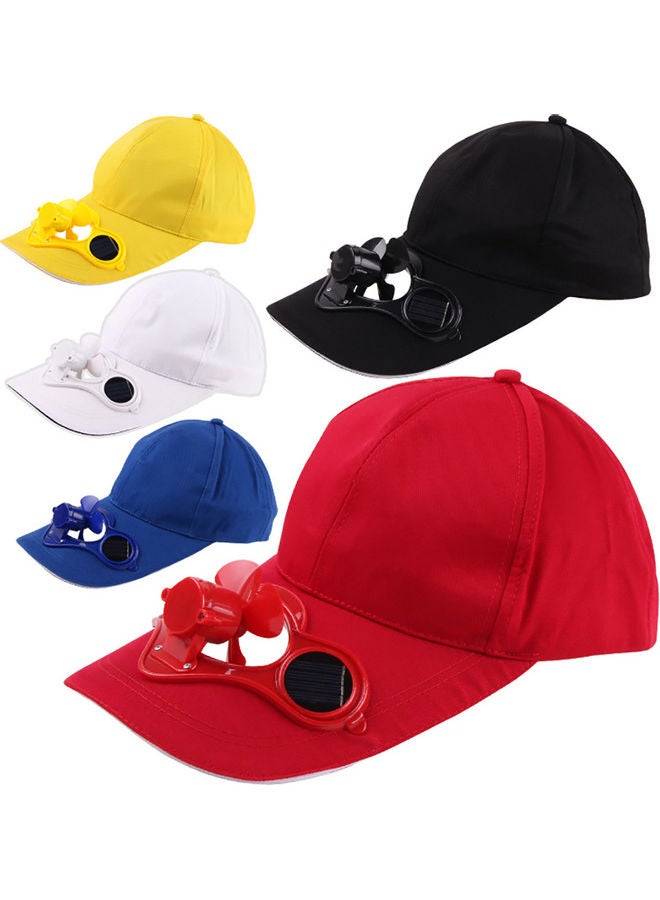 Generic Unisex Outdoor Fishing Baseball Cap with Solar Power Cool Fan Casual Beach Hat Red  - Image 3