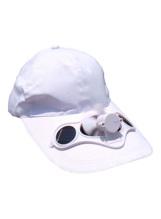 Generic Unisex Outdoor Fishing Baseball Cap with Solar Power Cool Fan Casual Beach Hat White  - Image 1