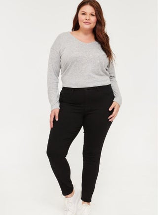 Super Soft Slip On Jeans With Belt Loops Black