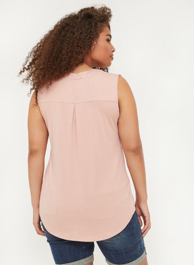 Ardene - Pop Over Sleeveless Tunic Top Pink - Image 1