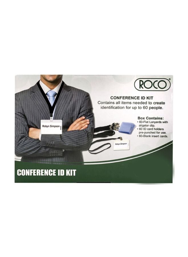 روكو حامل بطاقة الهوية في المؤتمرات مع الإكسسوارات أبيض/ أخضر/ أسود