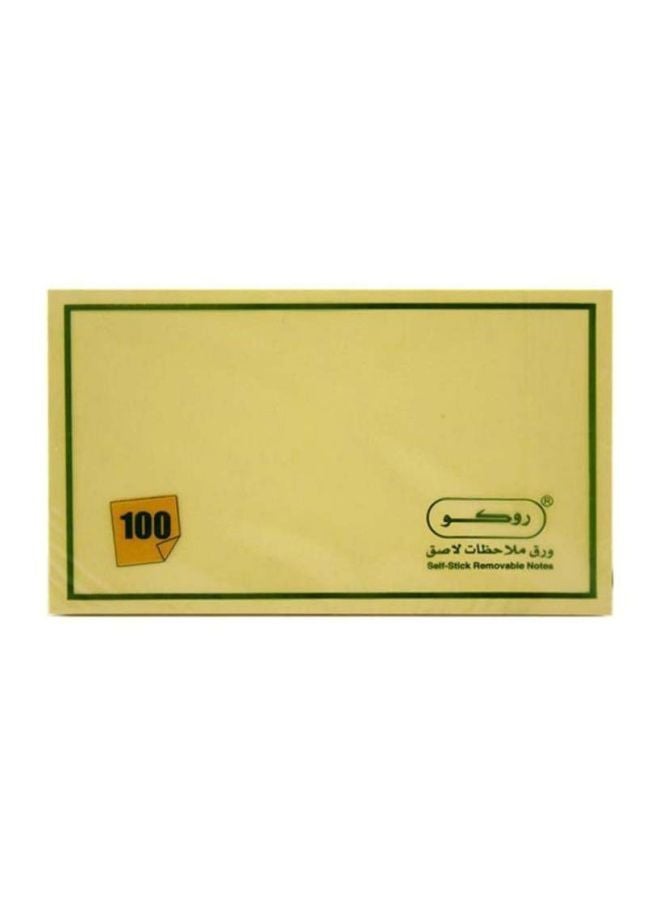 100-Piece Self-Stick Removable Note Set Yellow