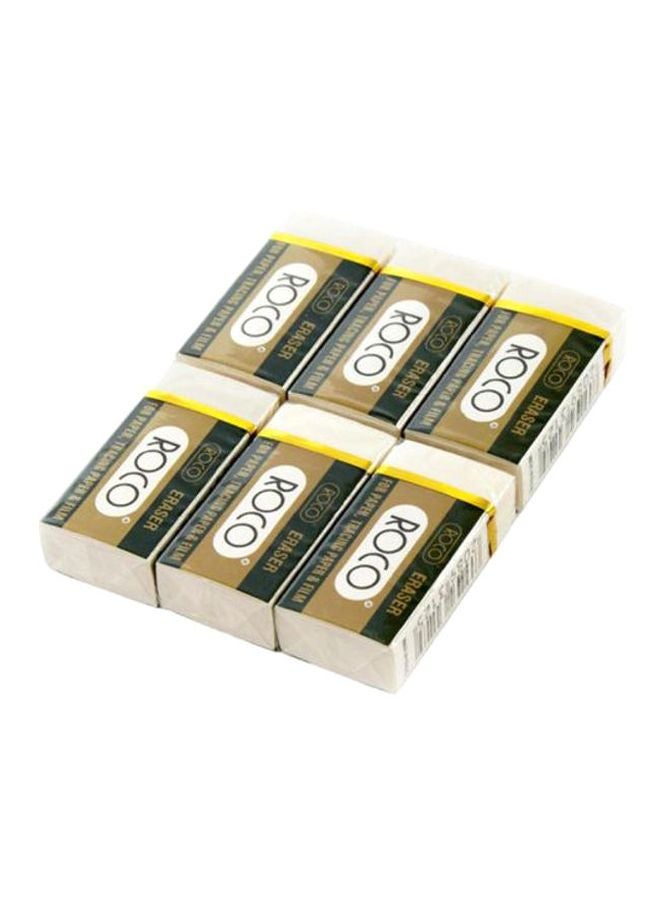 مجموعة مماحٍ من 6 قطع أبيض