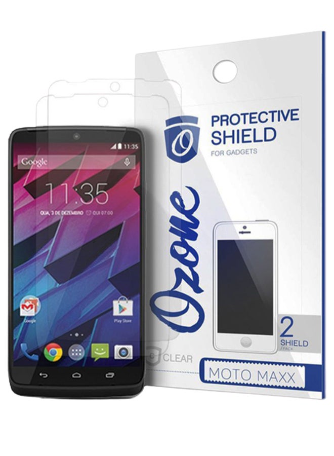 Ozone Pack Of 2 Tempered Glass Screen Protector For Motorola Moto Maxx Clear