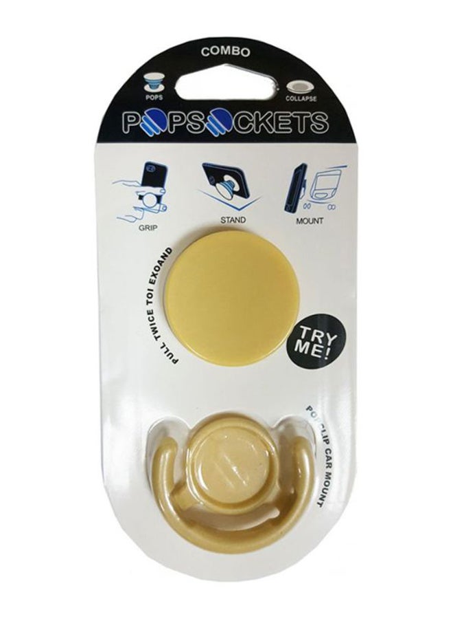 بوب سوكيتس مسند بمشبك مع قاعدة تثبيت للهواتف الذكية أصفر